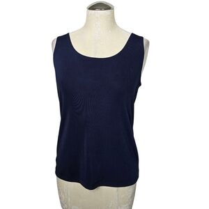 Easywear By Chico's Navy Blue Scoop Neck Tank Top M